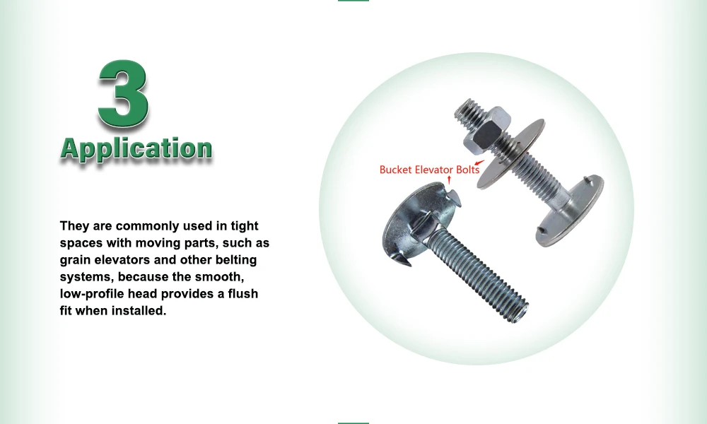 Din 15237 Belt Screws Elevator Bucket Bolt M6 Customized Carbon Steel Galvanized Elevator Bolts