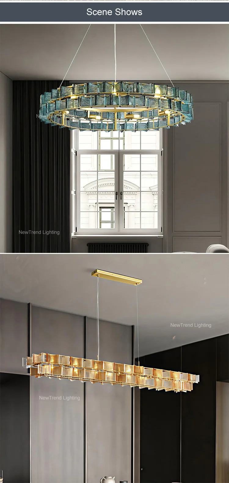 cpl 461 modern luxury murano glass ring chandelier  large led halo pendant light for living room led round pendant light-5