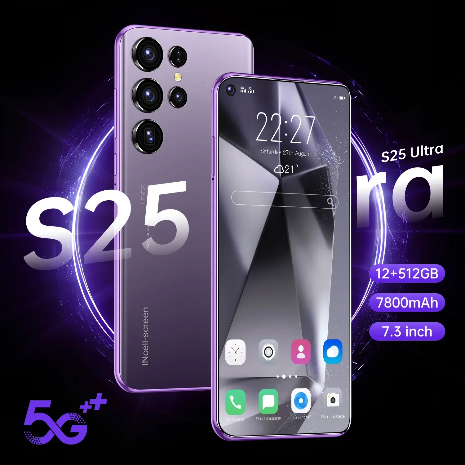 S25 Ultra Smartphone - 7.3 Inch, 12G+512GB, Octa Core CPU