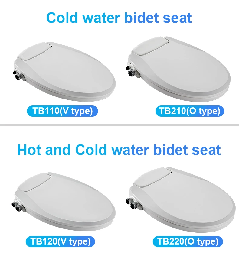 Wholesale Elongated Toilet Seat With Bidet, Custom Hot and Cold Bidet Toilet Seat, Postpartum Care Toilet Seat Cover details