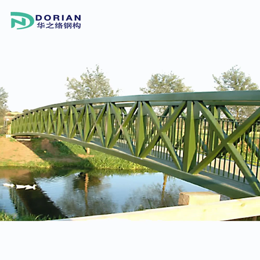 Large Span Galvanized Steel Beam Structure Pedestrian Bridge Building for  Sale