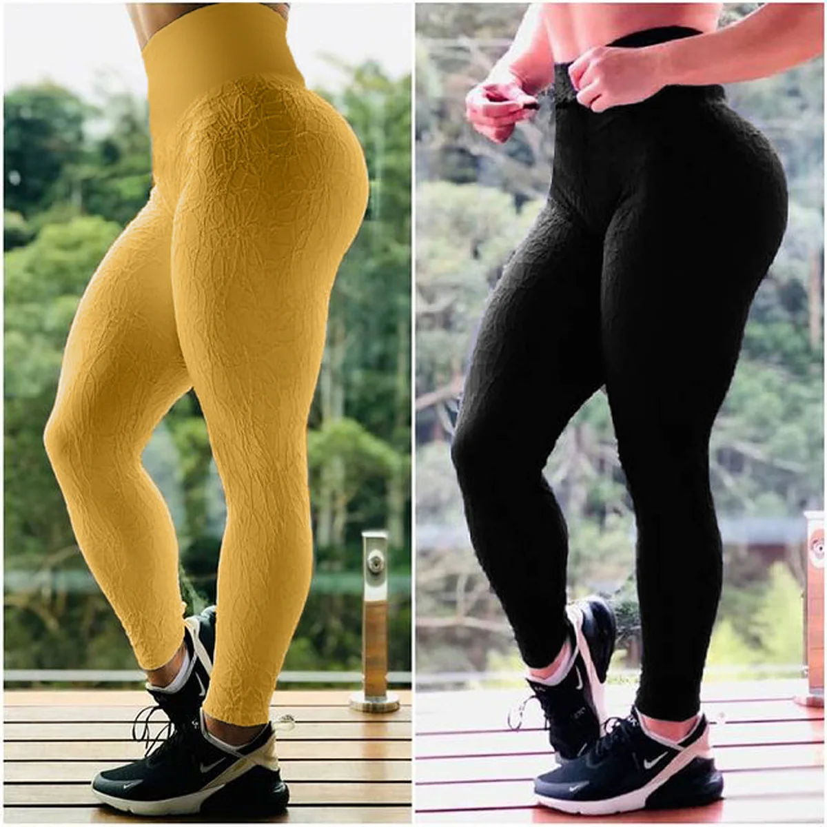 Tummy Control,Workout Running High Waist Yoga Pants with Pockets 4 Way Stretch Capri Leggings for Women 