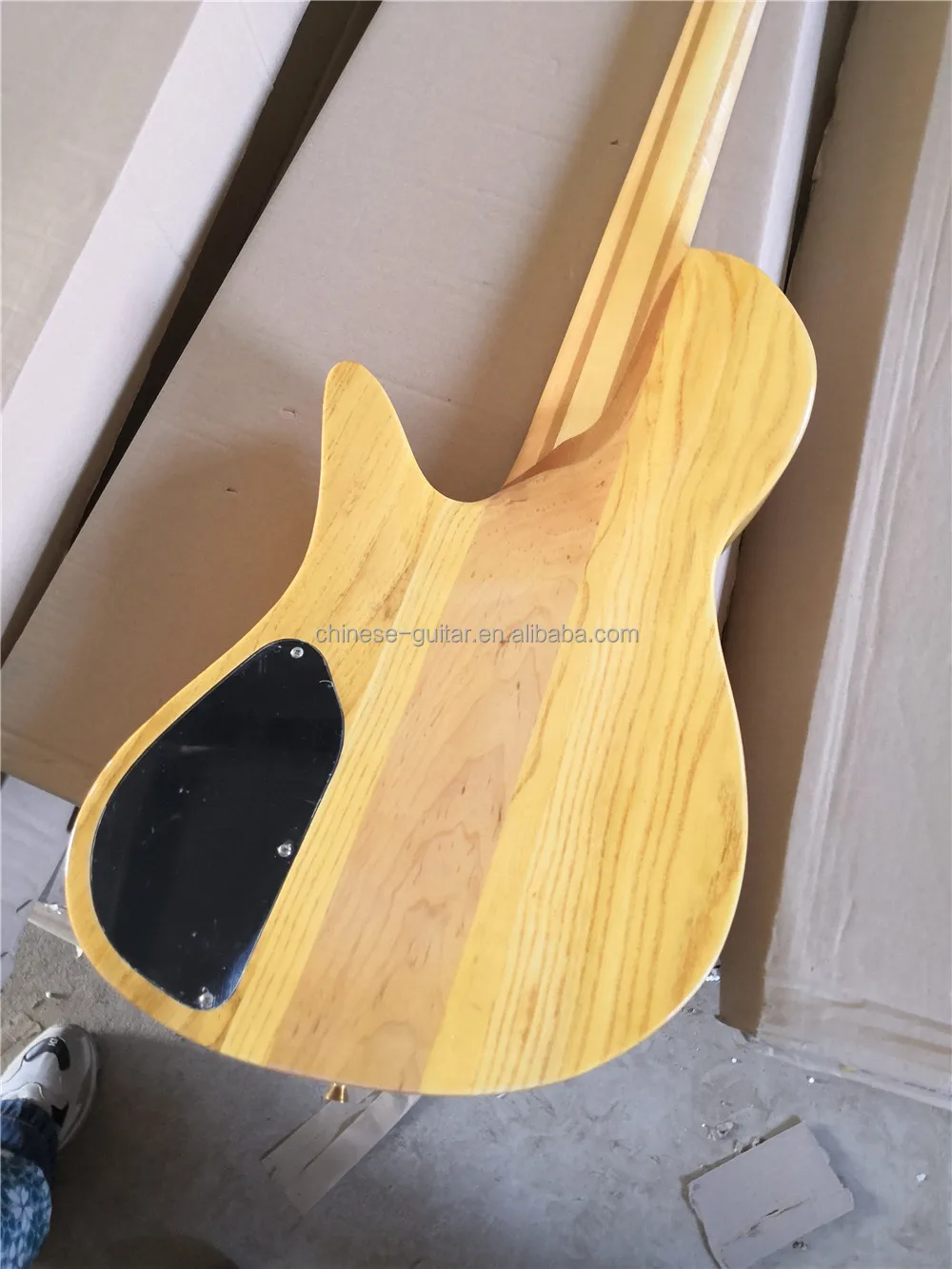 Flyoung Natural Wood Color Neck Through Body 4 Strings Electric Bass