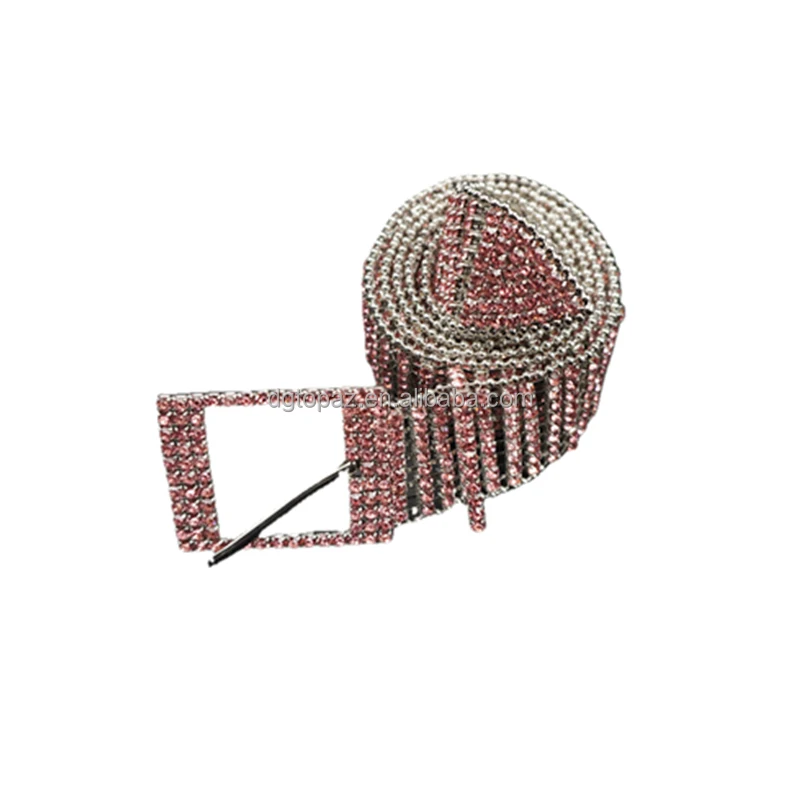 Ready design Silver color fancy crystal belt trim fashion style custom rhinestone women's belt