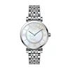 Silver watch with white dial