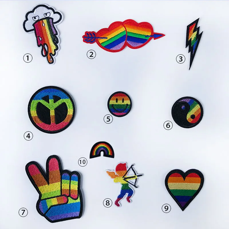  Kirako 8 Pcs LGBT Iron on Patches Lesbian Gay Pride Day Rainbow  Sew on Embroidered Applique Repair Patch Emblem DIY Crafts Projects for  LGBTQ+ Clothing Jacket Jeans Backpack Hat Decorations Gift 