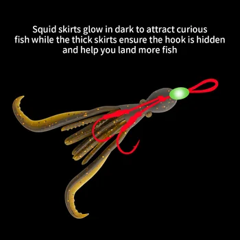 Cheery High Quality 4.9g Artificial Squid Jig 5 Colors Luminous 95mm Soft Fishing Lure TPR Material Squid Soft Lure for Shore Fi – Soft Lure – view 4
