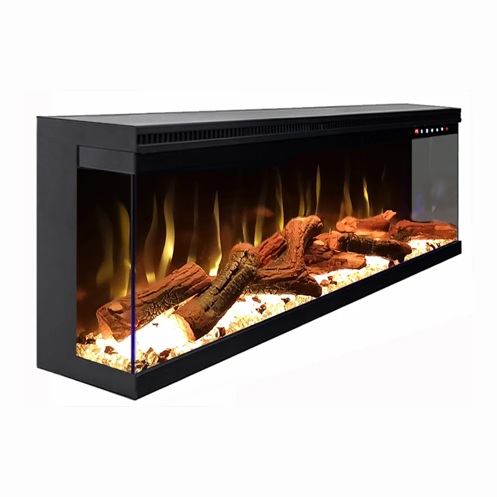 42 50 60 72'' Thermostat Remote Control Smart Three Side Flame View Electric Fireplace for Bedroom