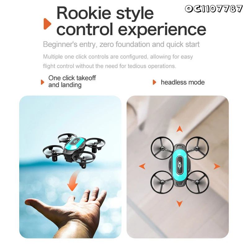 Small Flying Rolling R/C Quadcopter Simple Remote Control Drone Toy for Kids