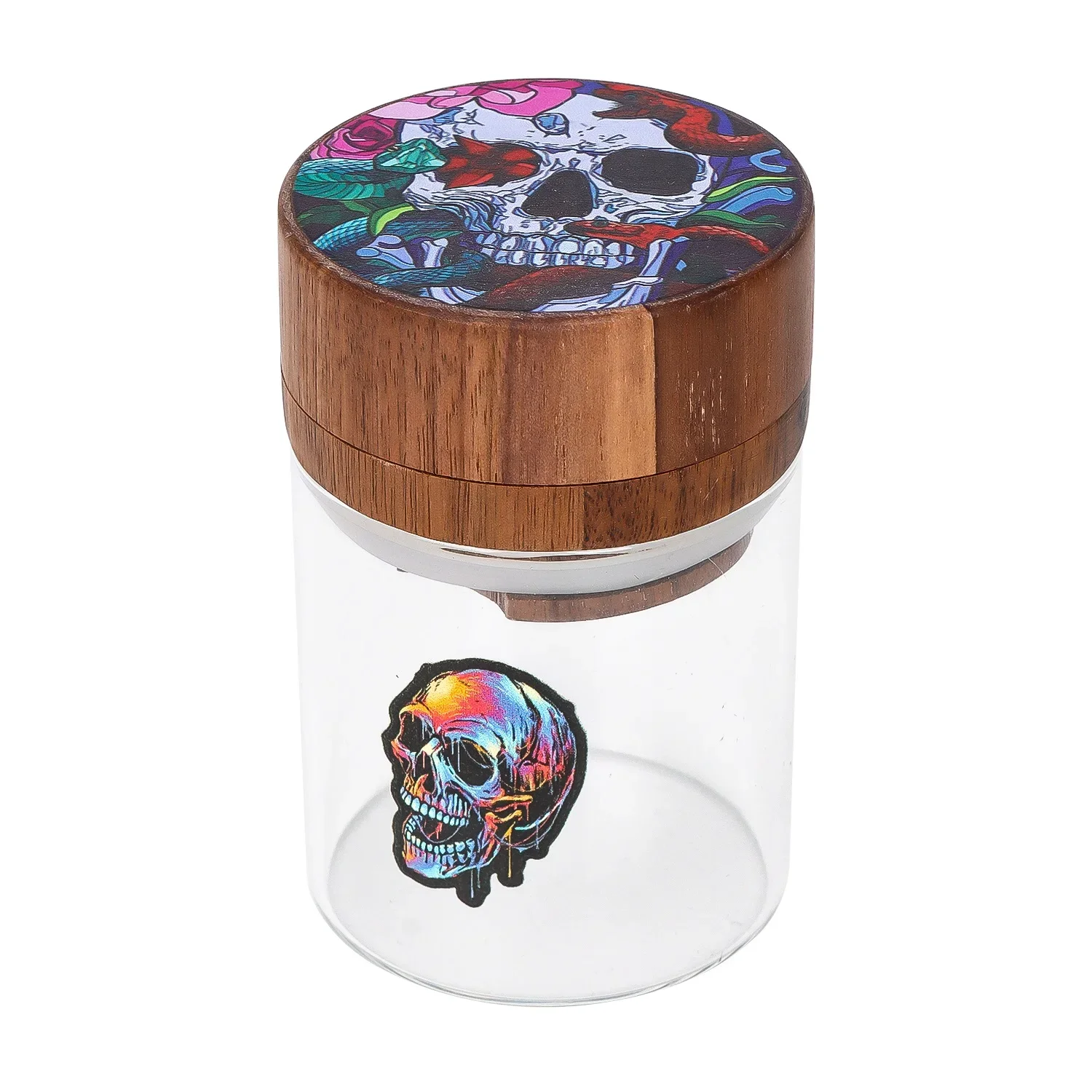 Natural 55*85mm Wood Grinder 3 Layer Wooden Cigarette Tobacco Herb Smoking With Storage Tanks