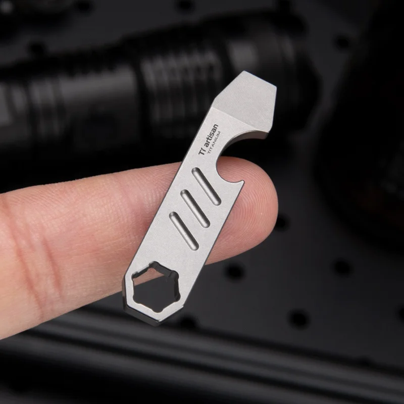 Titaniu EDC Pry Bar Ini Pocket Pry Bar Crowbar EDC Tool Bottle Opener EDC Gear For En With - View #2