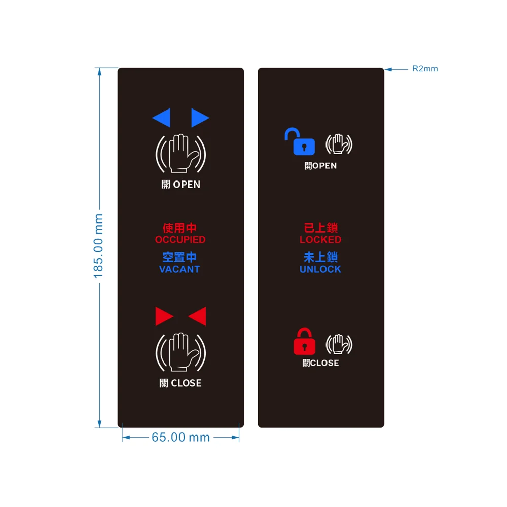Touchless Automatic Door Opener Wave Sensor Switch to Activate Door With 2pcs Wired Touch Free Plate
