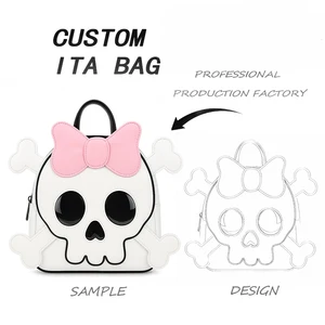Custom Ita Bag Anime Skull Shape Custom Ita Backpack clear School Bag Crossbody ItaBag with Inserts