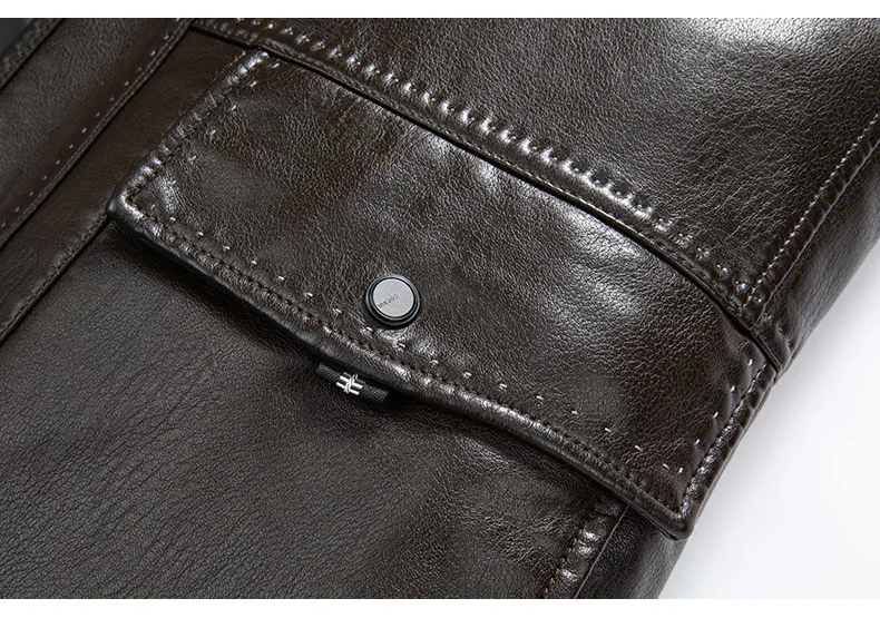 Men's Fleece Lined Leather Jacket - Warm Winter Pu Leather Coat_voghion.com
