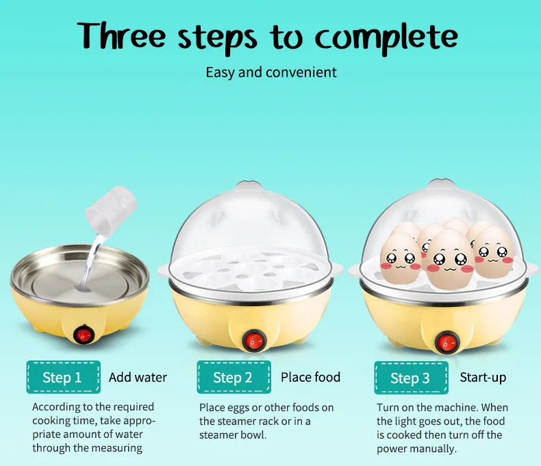 Household Automatic Mini Capacity Egg Cooker Food Heating Steamer