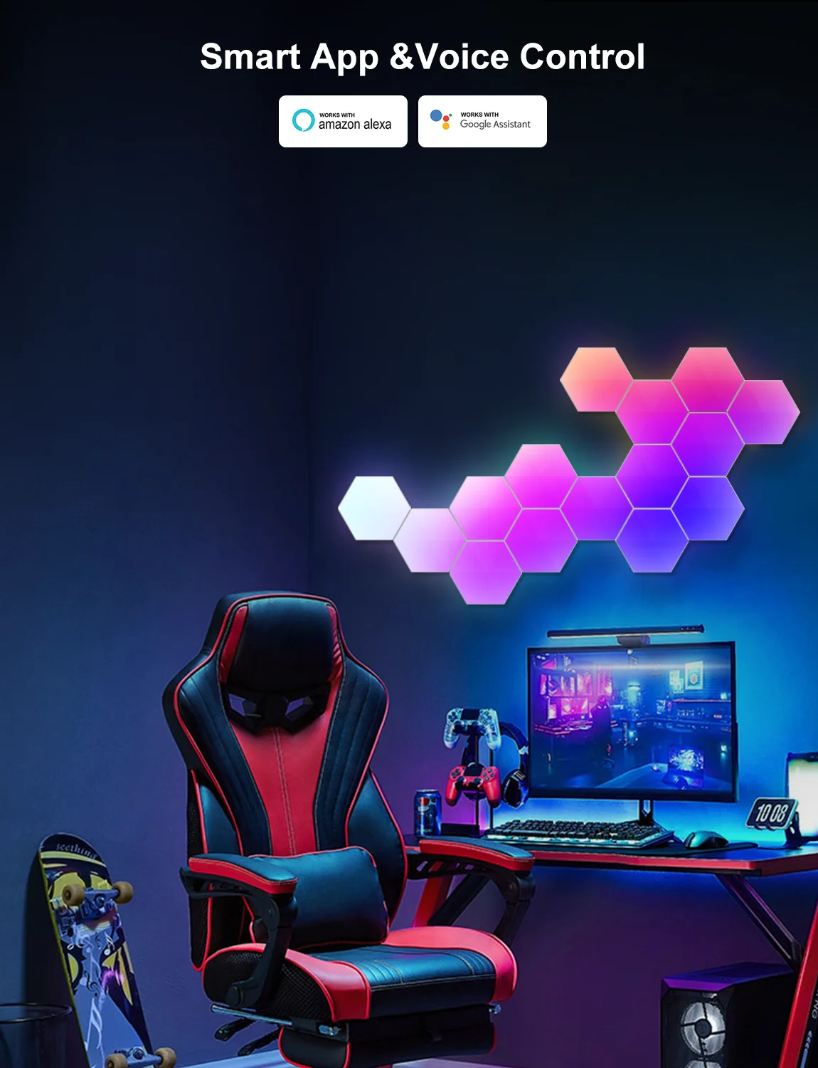 Custom DIY Mood Hexagon LED Lights - Smart Home Panels