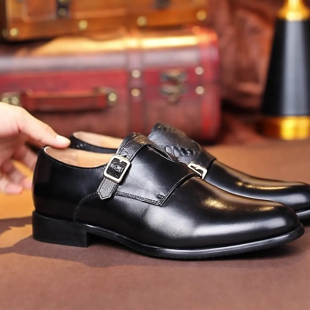 Men's Dress Shoes Italian Style Formal Genuine Leather Shoes Buckle Strap Handmade Office Business Formal Oxford Shoes for Men Men's Dress Shoes Italian Style Formal Genuine Leather Shoes Buckle Strap Handmade Office Business Formal Oxford Shoes for Men