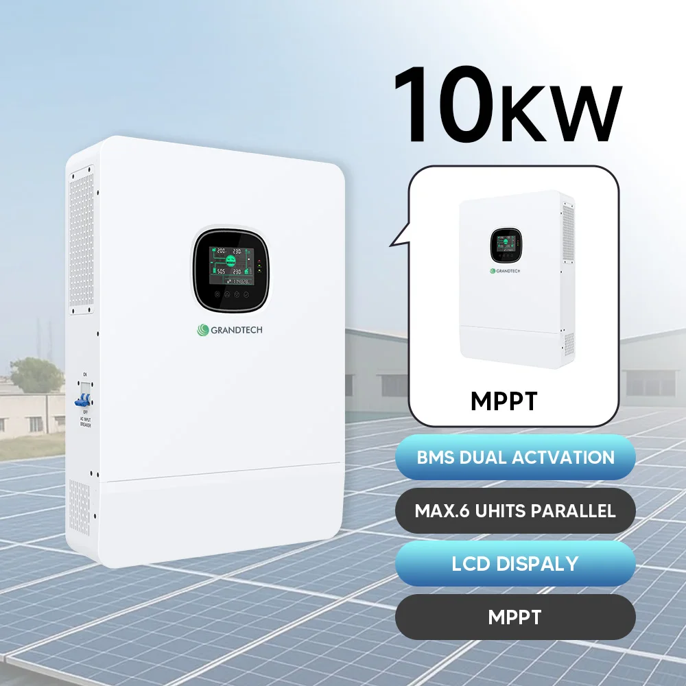 Invertor solar 48 V, 10 kW, încărcător pentru baterii, invertor cu undă sinusoidală pură, invertor hibrid solar off-grid, utilizare off-grid fără baterie