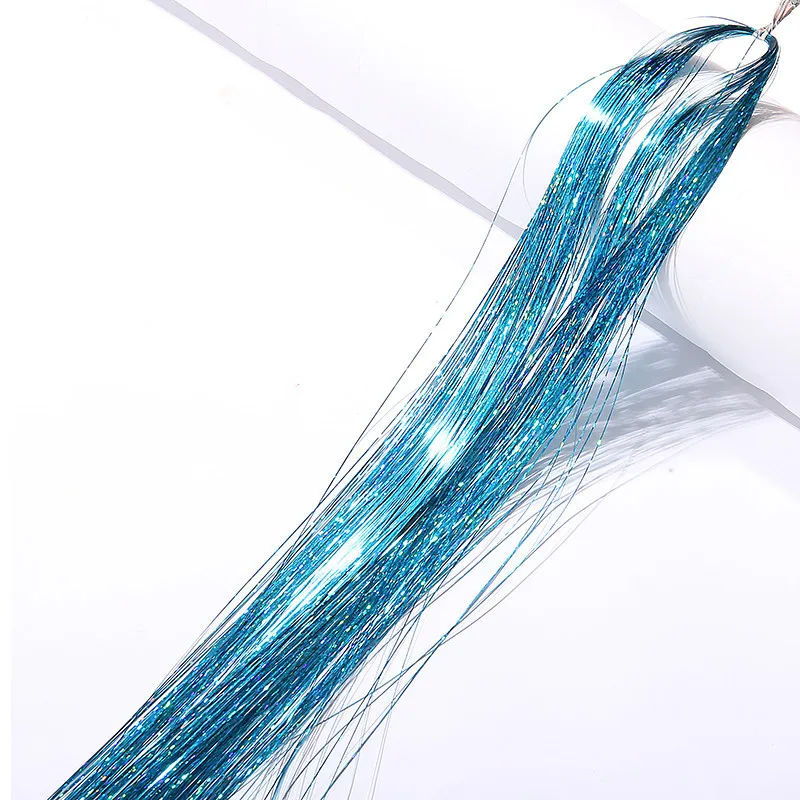 Wholesale 47 Inches Hair Tinsel Kit Strands,Spar Kling Shiny Tinsel Hair Extensions Colorful Wig