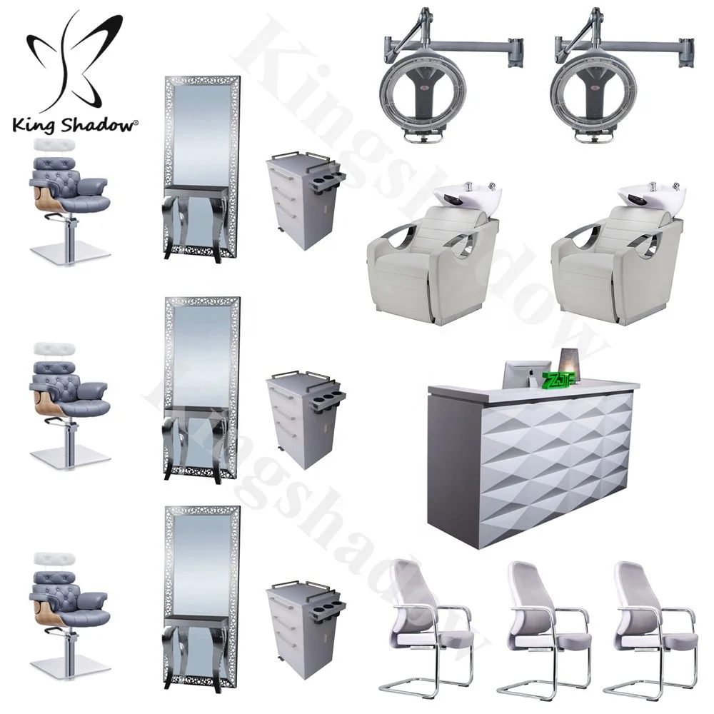 Full Set Barbershop Equipment Beauty Salon Furniture Package Barber Station  Hair Salon Chairs Mirror Stations
