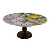Plato grande de base alta con forma de limón rojo - 25x115 cm