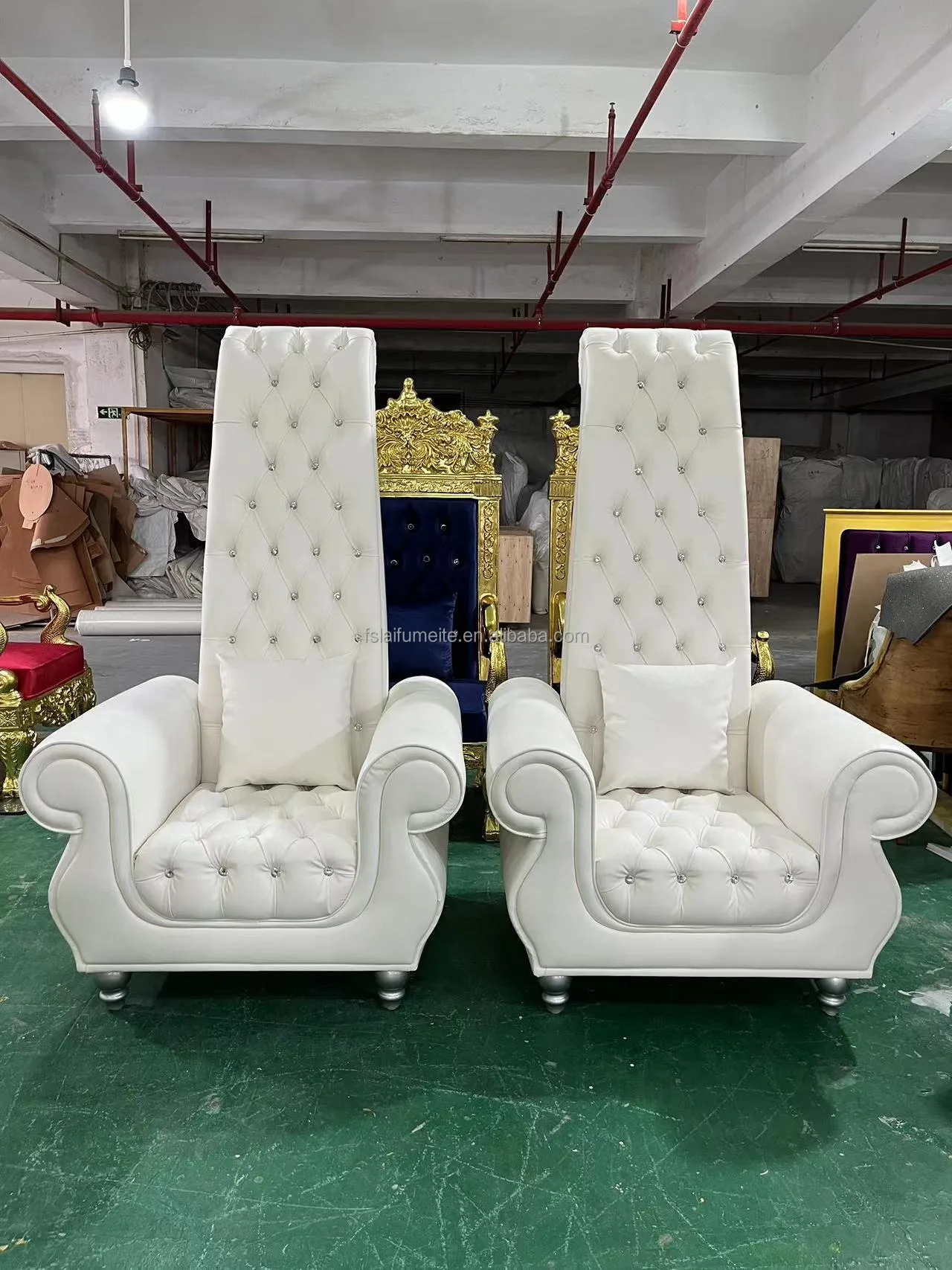 Luxury Princess Prince King Queen Loveseat Throne Chair White And Gold