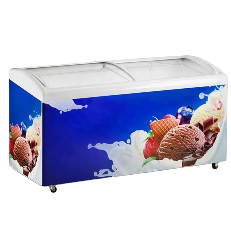 516l Curved Sliding Glass Ice Cream Display Showcase Chest Freezer Buy Display Freezer Ice Cream Display Freezer Showcase Curved Glass Chest Freezers Product On Alibaba Com