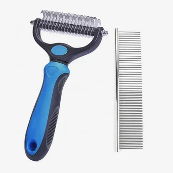 New Pet Cleaning Tool Pet Grooming Brush with Double Sided Hair Removal Brushes and Stainless Steel  Comb for cat dog pet