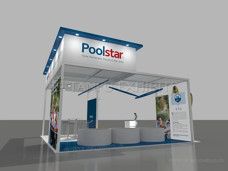 Modular Backdrop Exhibition Booth Rental Trade Fair Equipment Custom Sizes Customized Color Aluminum Fabric Construction Easy