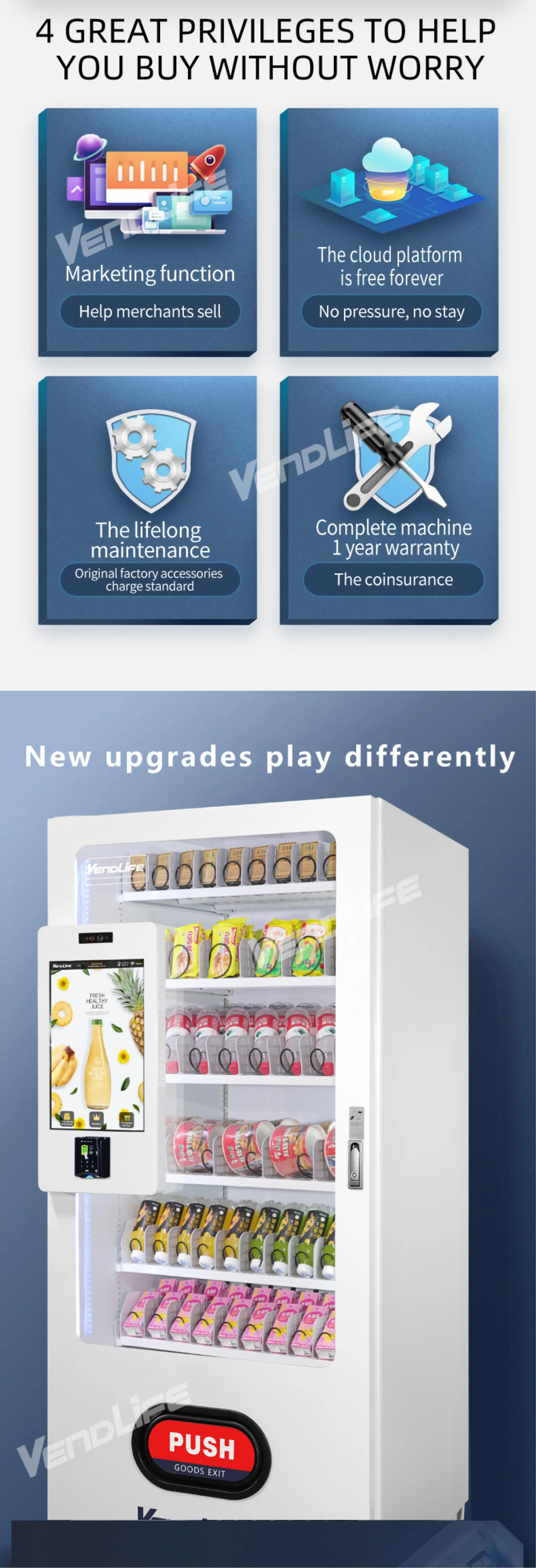 product frozen snack drink vending machine age verification elevator system sticker function sdk  18 25 celsius-2