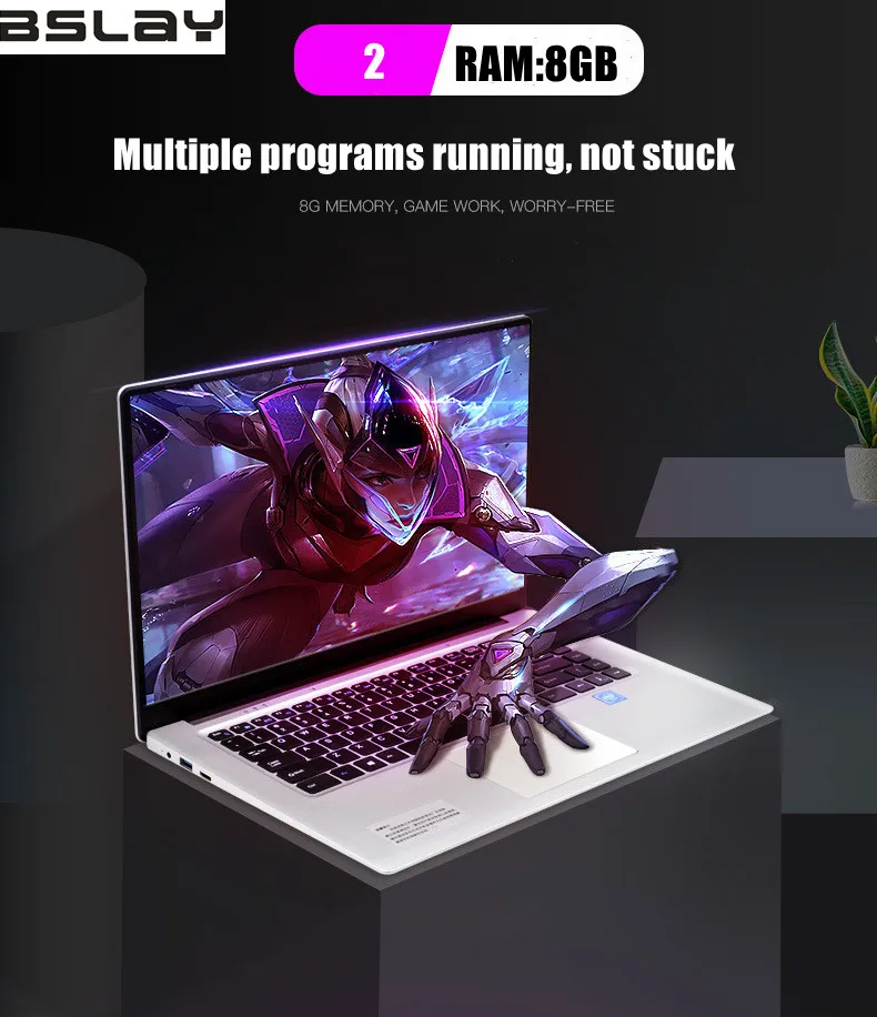 15.6 Inch Gaming With 8G RAM 1TB 512G 256G 128G 64G SSD ROM Laptop Ultrabook Intel Quad Core Windows 10 For Students Computer