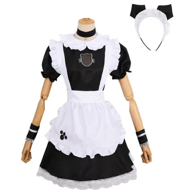 Coldker Sexy Maid Lace Mini Dress Cute 