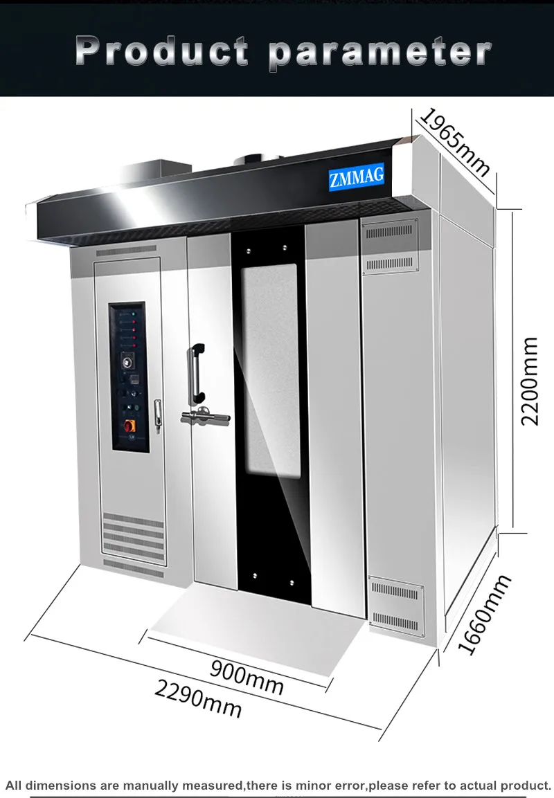Zhengmai Bakery Machine Bread Steam Oven Digital Control Panel Bakery Oven 32 Trays Rotary Oven