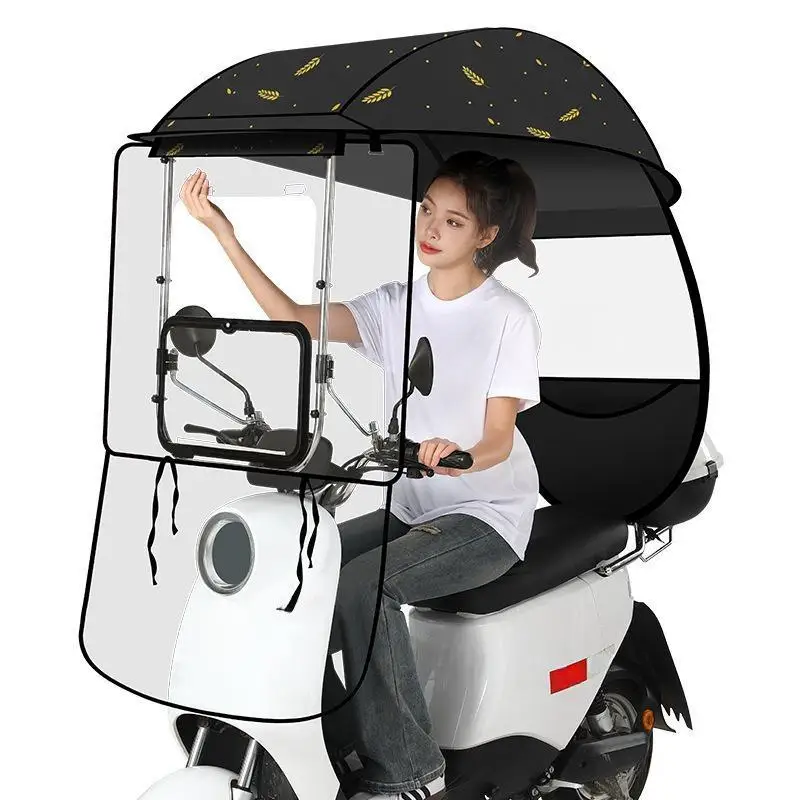 High Quality Universal Sunshade Windproof Waterproof Electric Motorcycle Umbrella