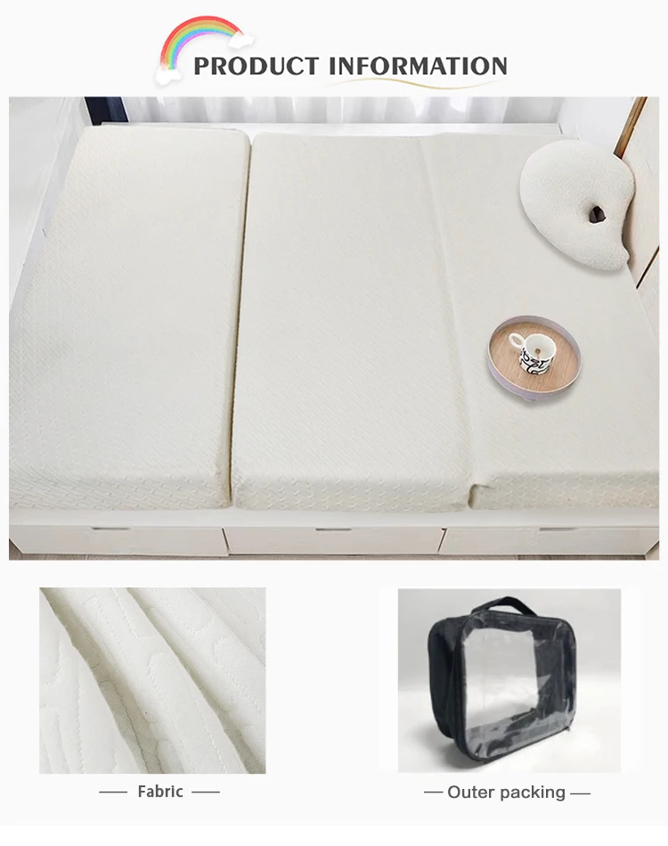 Triple Folding Disposable Bed Protection Pad Knitted Plain Style Adult Folding Mat for Home mattress cover factory