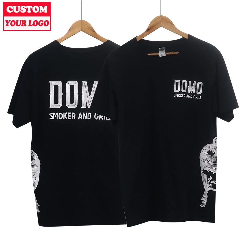 Custom Unique Design Wording and Photo Company Logo Cotton T Shirt Design