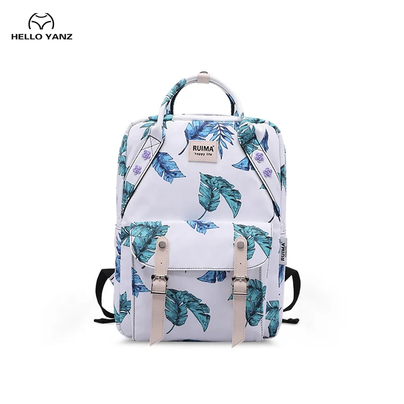 Source Oxford Female College Student Backpack Printed Banana Leaf Women's  Backpack School Bags for College on m.