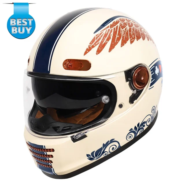 Retro Full Face Motorcycle Helmet, New ABS Protective Helmet, Multiple Size Options and Customizable logo