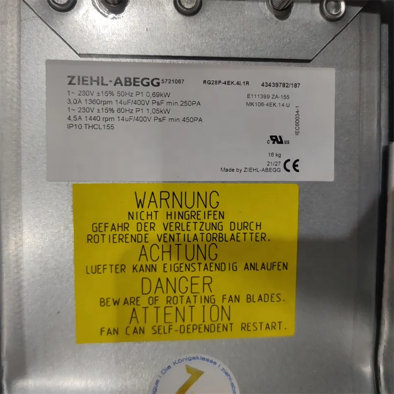 ebmpapst G4E280-BC23-05 230V AC 690W Santrifüj Soğutma Fanı