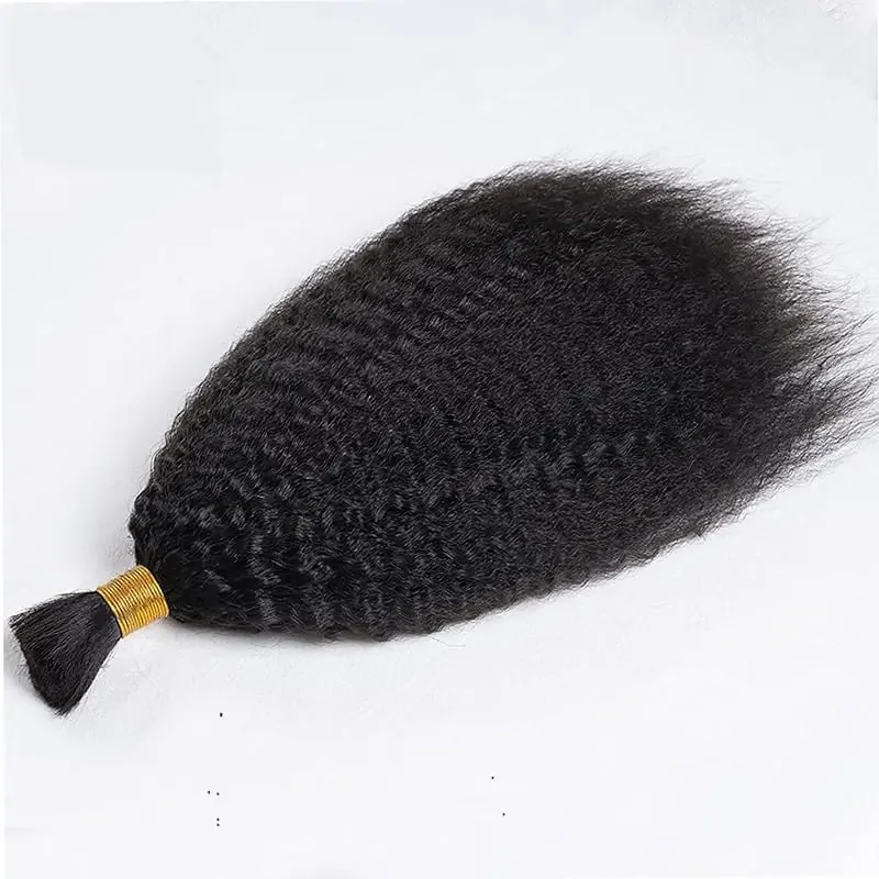 Kinky Straight Braiding Human Hair Bulk Mongolian Remy Hair Crochet Box Braids Hair Bundles 100g 3 pezzi/lotto_voghion.com