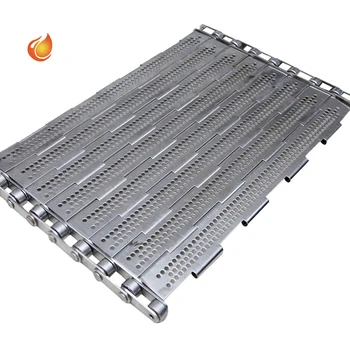 Customized metal perforated plate link conveyor belt stainless steel chain heavy load bearing capacity plate wire mesh belt