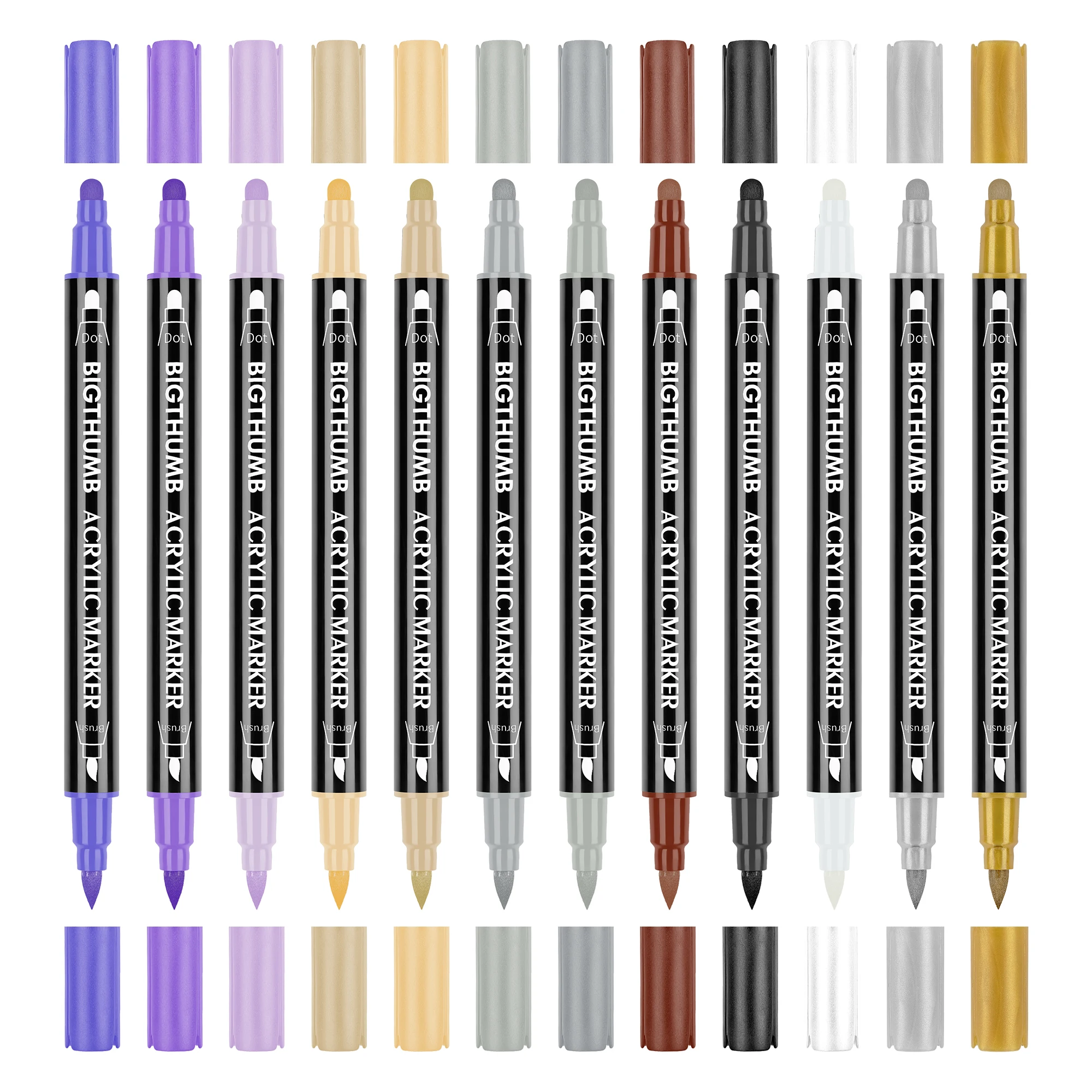 12 видов цветов двухсторонний маркер