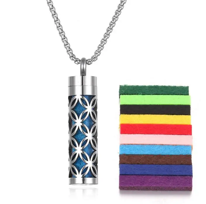 Wholesale Aromatherapy Jewelry Necklace Essential Oil Diffuser Necklace Stainless Steel Open Locket Aroma Scent Perfume Necklace