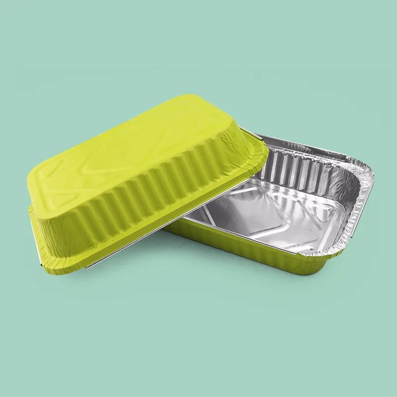 Rectangle Disposable Barbecue Tableware Food Plate Aluminum Foil Container