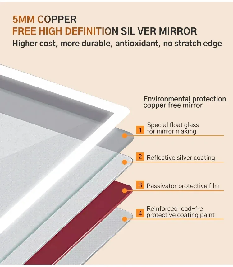product hot selling factory design smart led bathroom mirror rectangular anti fog with light-5