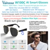 Lunettes de soleil noires W100C-AI-smart-glasses-translator