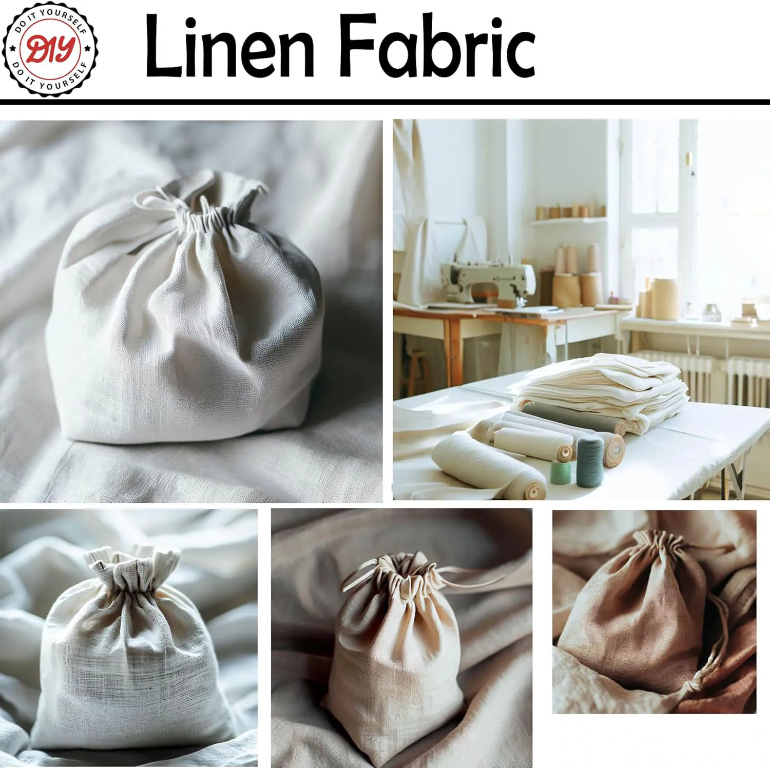 Linen Fabric Natural Linen Cloth Embroidery Sewing Soft Breathable 55" Wide 70% Linen 30% Rayon Hemp Needlework Lining