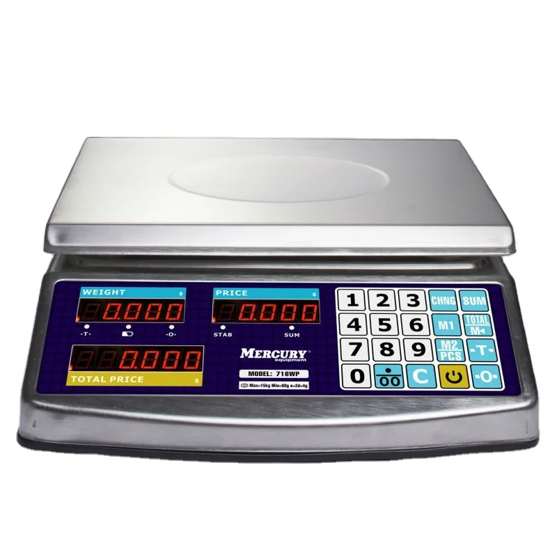 Newly  MERC MUSSEL WATER PROOF  Price Computing Scale Digital Weighing Scale for Supermarket