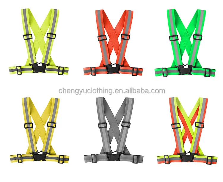 Elastic Strap Reflective Strap Adjustable Night Safety Cycling Vest Running Vest Reflective Vest Mot
