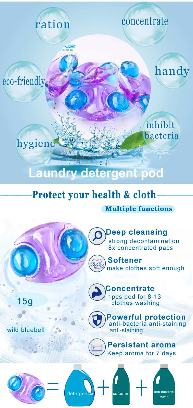 15g oem dishwashing liquid lemon apparel liquid laundry detergent pods